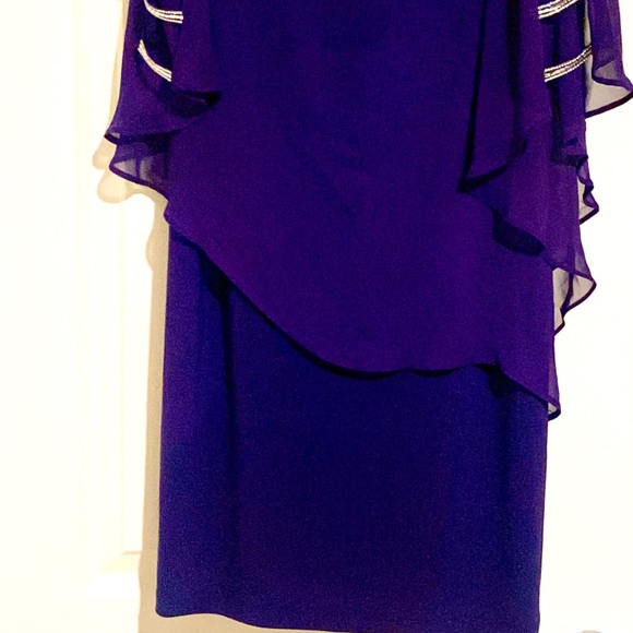 Beautiful dark plum evening dress with matching bracelet - Picture 4 of 5